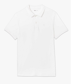 polo homme a manches courtes en maille piquee blancD346101_4