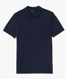 polo homme a manches courtes en maille piquee bleuD346301_4