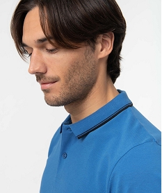 polo a manches courtes et finitions contrastantes homme bleu polosD346501_2