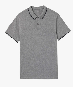 polo a manches courtes et finitions contrastantes homme gris polosD346601_4