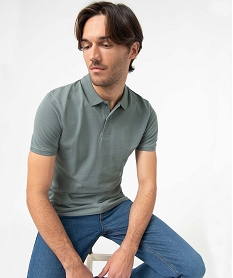 GEMO Polo homme à manches courtes en maille piquée Vert