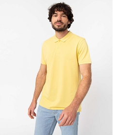 polo a manches courtes en maille piquee homme jaune polosD347001_1