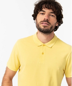 polo a manches courtes en maille piquee homme jaune polosD347001_2