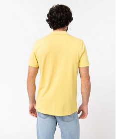 polo a manches courtes en maille piquee homme jaune polosD347001_3