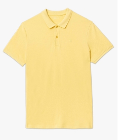 polo a manches courtes en maille piquee homme jaune polosD347001_4