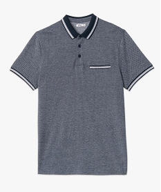 polo homme a manches courtes et petit motif bleu polosD347101_1