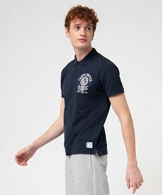 GEMO Polo homme en maille piquée à broderie - Camps United Bleu