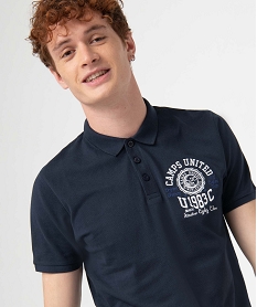 polo homme en maille piquee a broderie - camps united bleu polosD347301_2