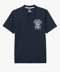polo homme en maille piquee a broderie - camps united bleu polosD347301_4