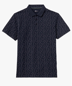 polo homme en maille piquee imprimee bleuD347401_4