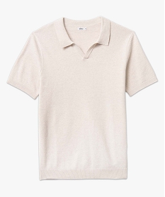 polo homme a manches courtes en maille piquee beige polosD347801_4