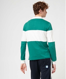 polo homme a manches longues bicolore - camps united vert polosD348101_3