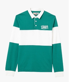 polo homme a manches longues bicolore - camps united vertD348101_4