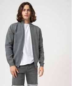 PULL BLANC RAYE MARI GILET GRIS MOYEN:40179510048-Coton////