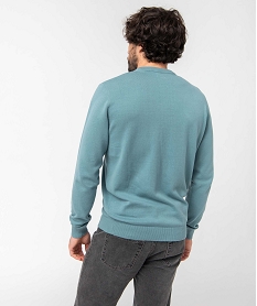 pull homme a col rond en coton bleu pullsD348701_3