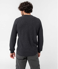 pull homme en maille unie gris pullsD348801_3