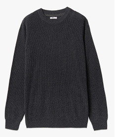 pull homme en maille unie gris pullsD348801_4