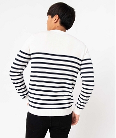 pull homme a rayures imprime pullsD349401_3