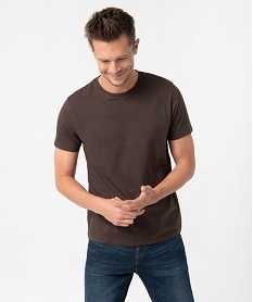 tee-shirt homme a manches courtes et col rond brun tee-shirtsD350401_1