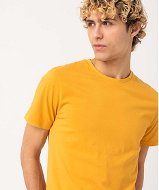tee-shirt homme a manches courtes et col rond jaune tee-shirtsD350601_2
