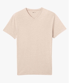 tee-shirt homme a manches courtes et col v beige tee-shirtsD351301_4