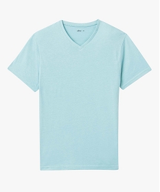 tee-shirt a manches courtes et col v homme bleu tee-shirtsD351401_4