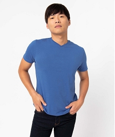 tee-shirt homme a manches courtes et col v bleu tee-shirtsD351501_2