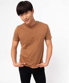 tee-shirt a manches courtes et col v homme brun tee-shirtsD351601_1