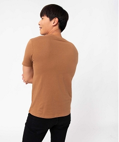 tee-shirt a manches courtes et col v homme brun tee-shirtsD351601_3