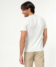 tee-shirt homme col tunisien a manches courtes blanc tee-shirtsD351701_3