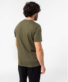 tee-shirt a manches courtes et col tunisien homme vert tee-shirtsD351801_3