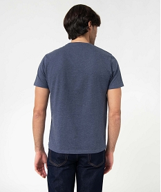 tee-shirt a manches courtes et col tunisien homme bleu tee-shirtsD352001_3