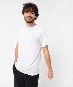 tee-shirt homme a manches courtes en matiere respirante blanc tee-shirtsD352301_1