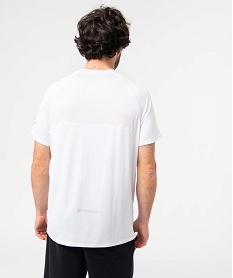 tee-shirt homme a manches courtes en matiere respirante blanc tee-shirtsD352301_3