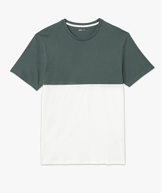 tee-shirt homme bicolore a manches courtes vert tee-shirtsD352501_1