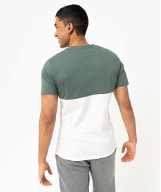 tee-shirt homme bicolore a manches courtes vert tee-shirtsD352501_3