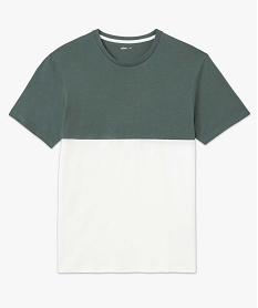tee-shirt homme bicolore a manches courtes vert tee-shirtsD352501_4