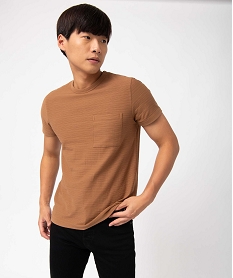 tee-shirt homme a manches courtes avec poche poitrine brun tee-shirtsD352701_1