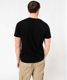tee-shirt homme a manches courtes avec buste raye noir tee-shirtsD352901_3