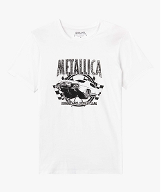 tee-shirt homme avec motif sur lavant - metallica blanc tee-shirtsD353501_4