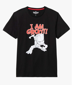 tee-shirt homme a manches courtes imprime groot - les gardiens de la galaxie noir tee-shirtsD354701_4