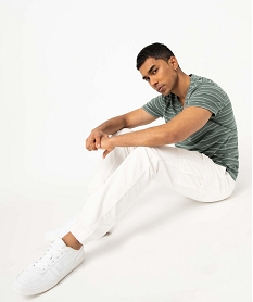 PANTALON BLEU MARINE TEE-SHIRT VERT:40179541820-Coton////