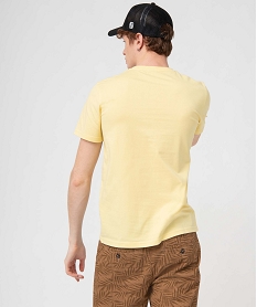 tee-shirt homme a manches courtes motif ete jaune tee-shirtsD355301_3
