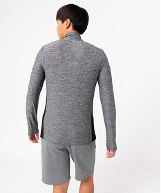 tee-shirt homme en maille extensible avec col zippe gris tee-shirtsD355501_3
