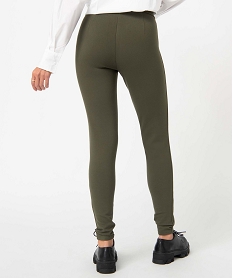 leggings femme en maille epaisse avec surpiqure fantaisie vert leggings et jeggingsD356001_3