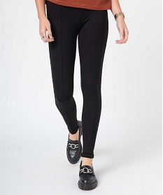 leggings femme en maille milano avec ceinture fantaisie noirD356101_1