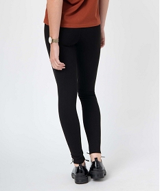 leggings femme en maille milano avec braguette surpiquee noirD356201_3