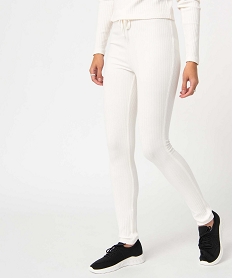 GEMO Legging femme en maille à grosses côtes Beige