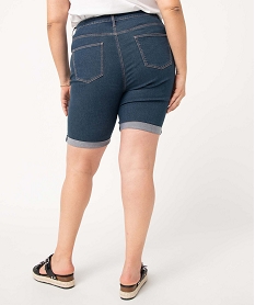 bermuda en jean femme grande taille a revers bleuD356801_3