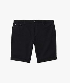 bermuda a revers en coton stretch femme grande taille noir standard shortsD357001_4